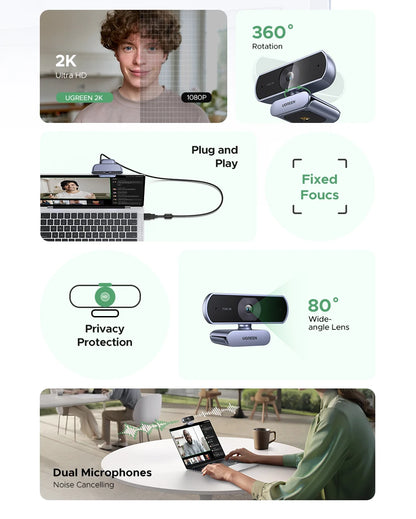 Full HD Webcam with Clear Audio Mic