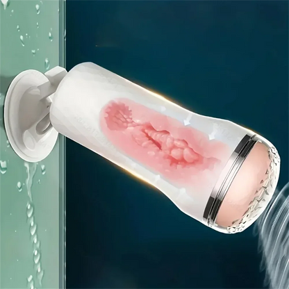 Dual-Channel Realistic Rubber Stroker Cup
