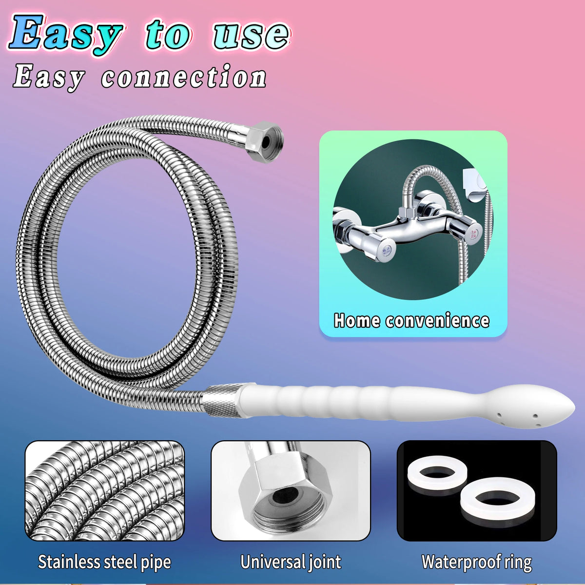 Soft Metal Hose Anal Intestinal Vaginal Cleaning Flushing Device Nozzle Enema Device Female Washing Device Sex Toy For Women Men