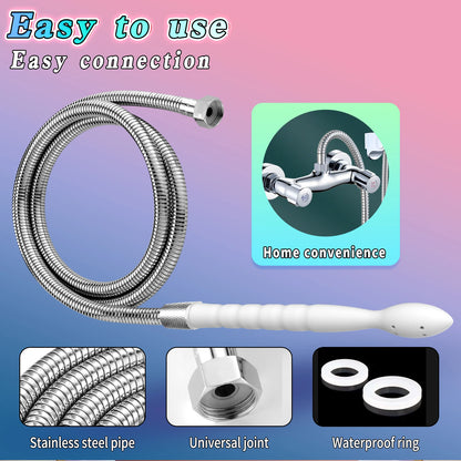 Soft Metal Hose Anal Intestinal Vaginal Cleaning Flushing Device Nozzle Enema Device Female Washing Device Sex Toy For Women Men