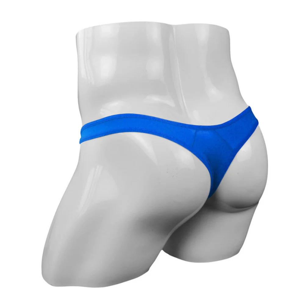 8PCS/Set Openable Buckle Underwear Man Ice Silk Thong Sexy U Convex Pouch Nylon G-string Low Waist Male Underpants Plus Size