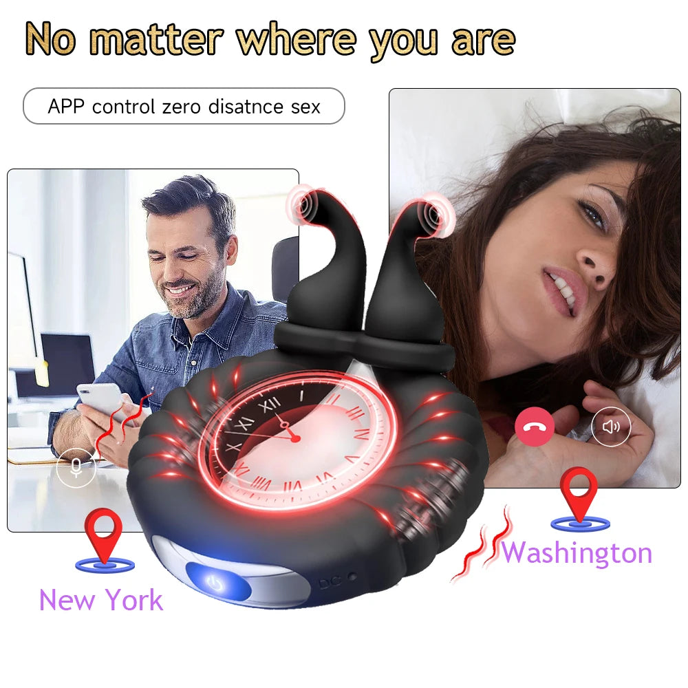 Bluetooth App Penis Ring Vibrator — Remote Couples Play