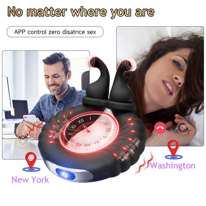 Bluetooth App Penis Ring Vibrator — Remote Couples Play