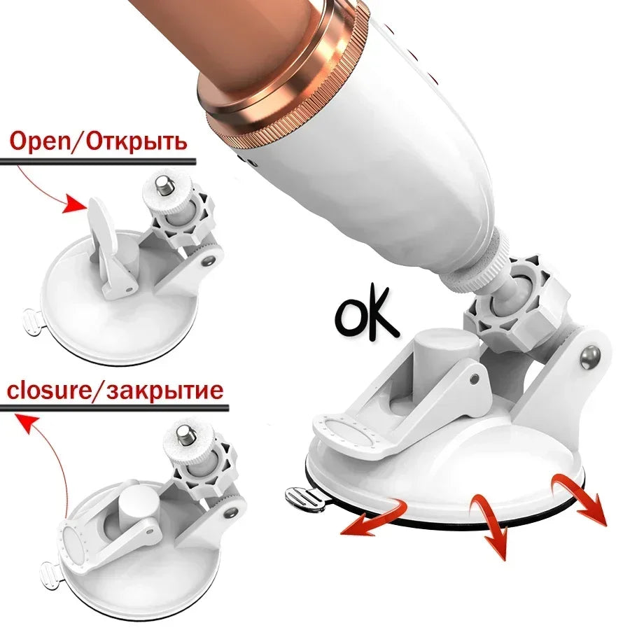 Telescopic Rotary Vibrator with Suction Cup
