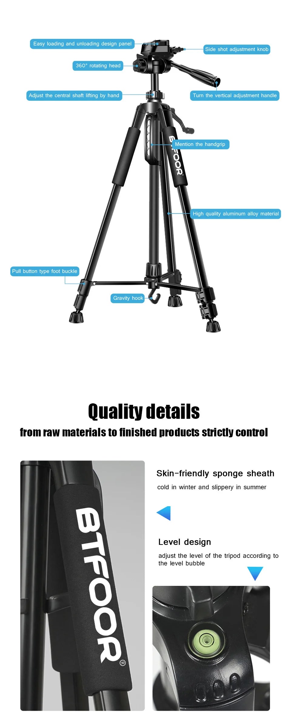 Premium Height-Adjustable Tripod