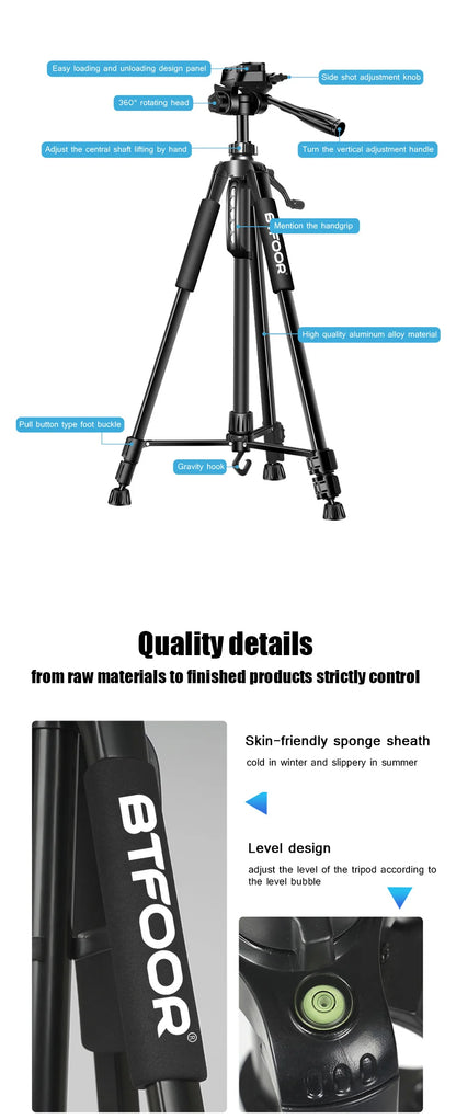 Premium Height-Adjustable Tripod