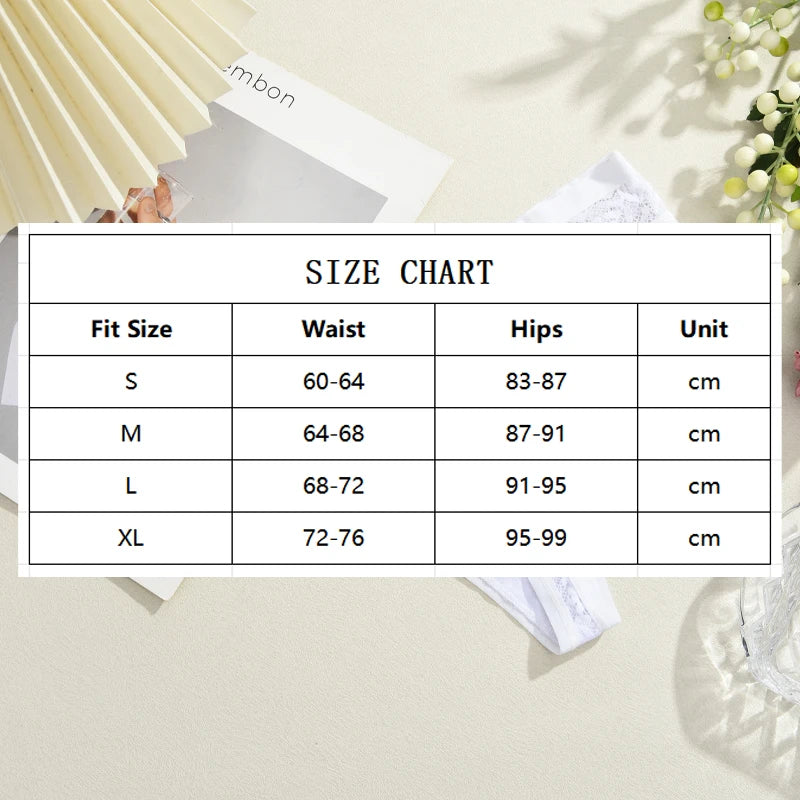 6Pcs/Set Sexy Lace Floral Panties For Women Simple Solid Color Low Rise High Quality Thongs Trendy Transparent Intimate Lingerie
