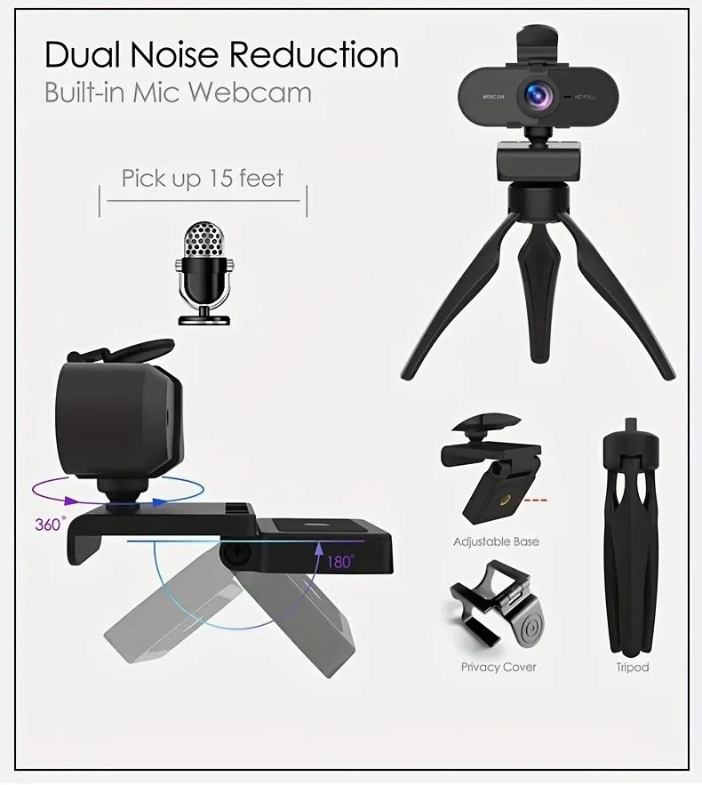 1080P Plug & Play Webcam with Mic