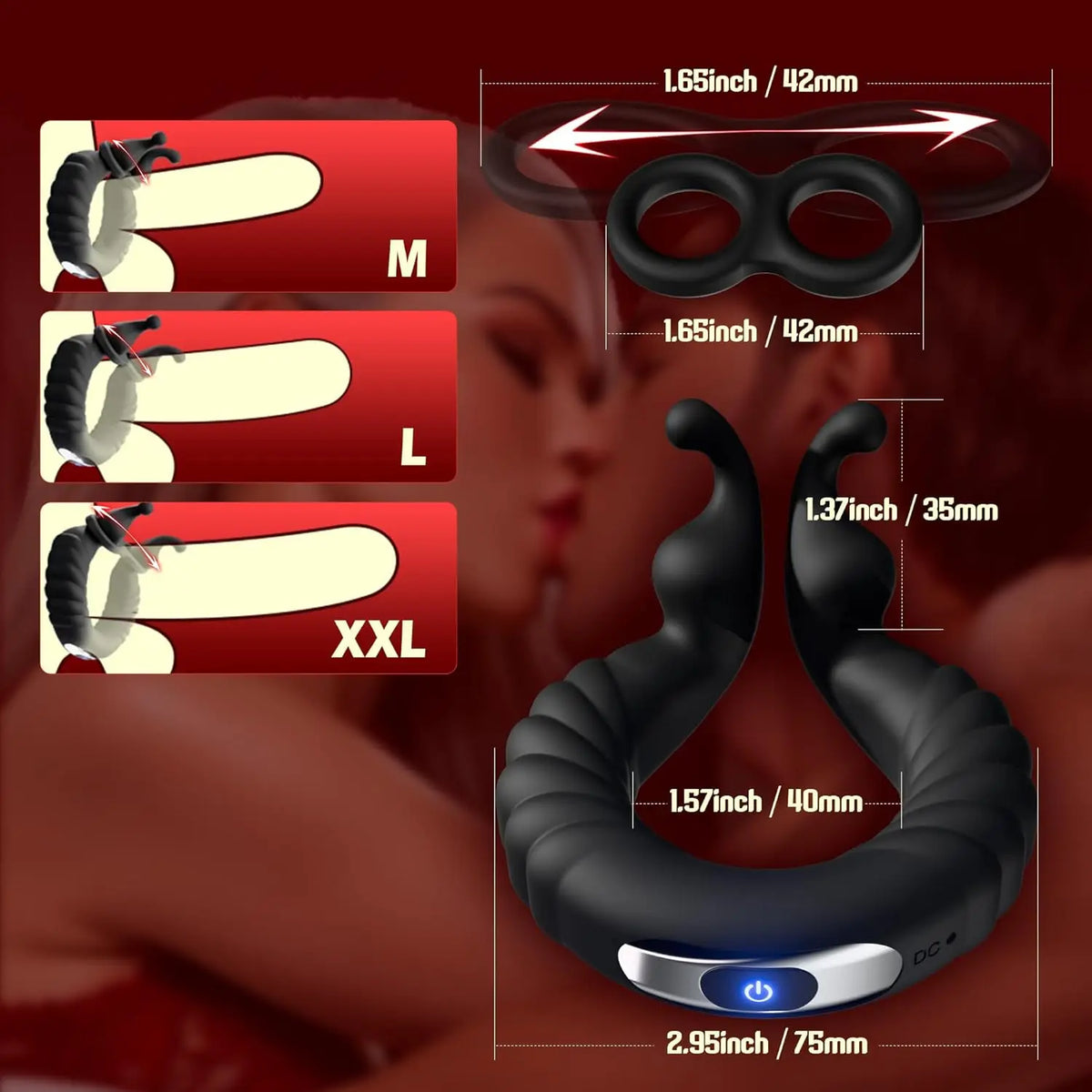Bluetooth App Penis Ring Vibrator — Remote Couples Play