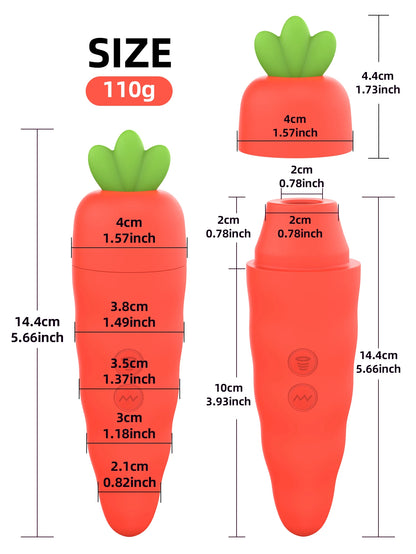 Carrot Rabbit Vibrator — Dual Suction and G-Spot