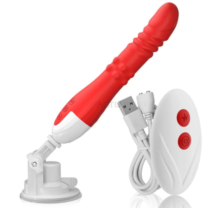 Thrusting Dildo Vibrator with Bracket Stand