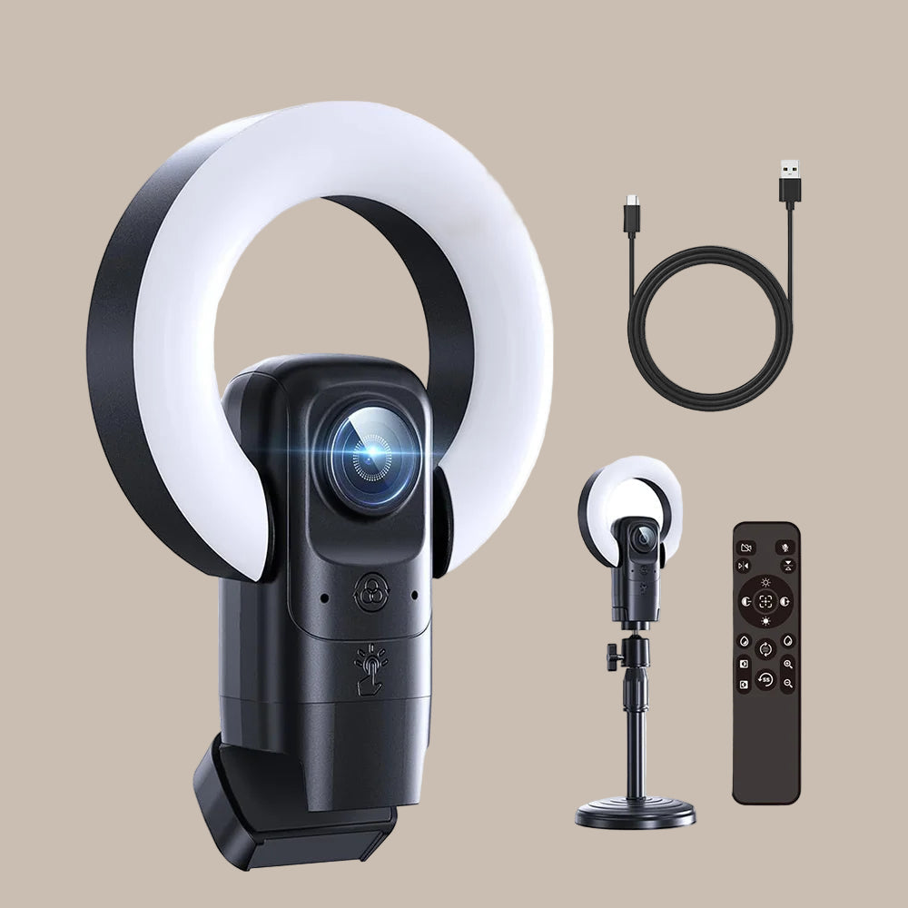 AI Autofocus 4K Webcam With Light