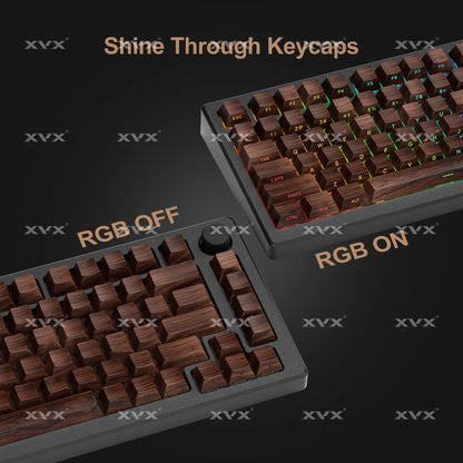 Wooden PBT Keycaps