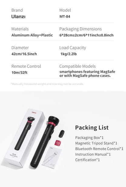 Bluetooth Remote Magnetic Phone Tripod