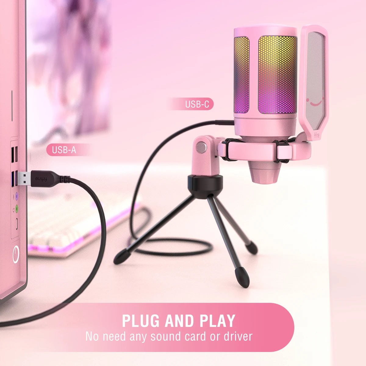 Plug & Play USB Mic for PC & Laptop