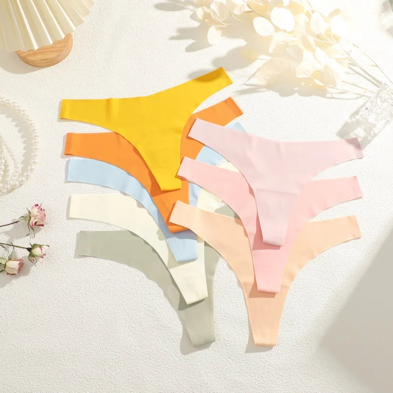 Solid Color Comfortable Ice Silk Panties