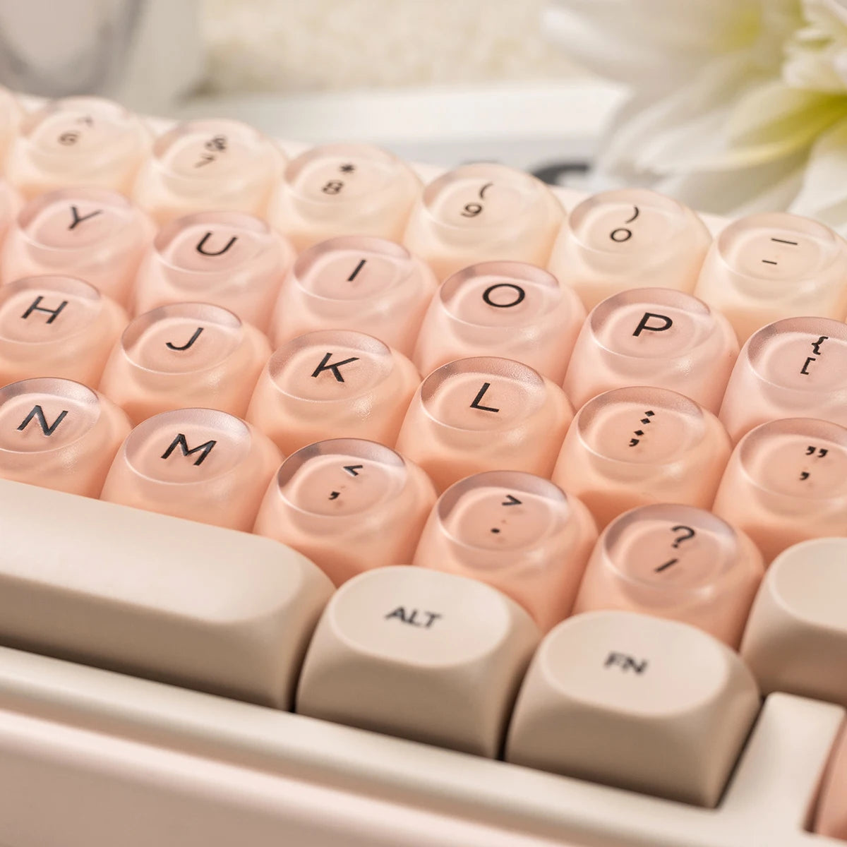 Stylish Beige Keyboard Keycaps