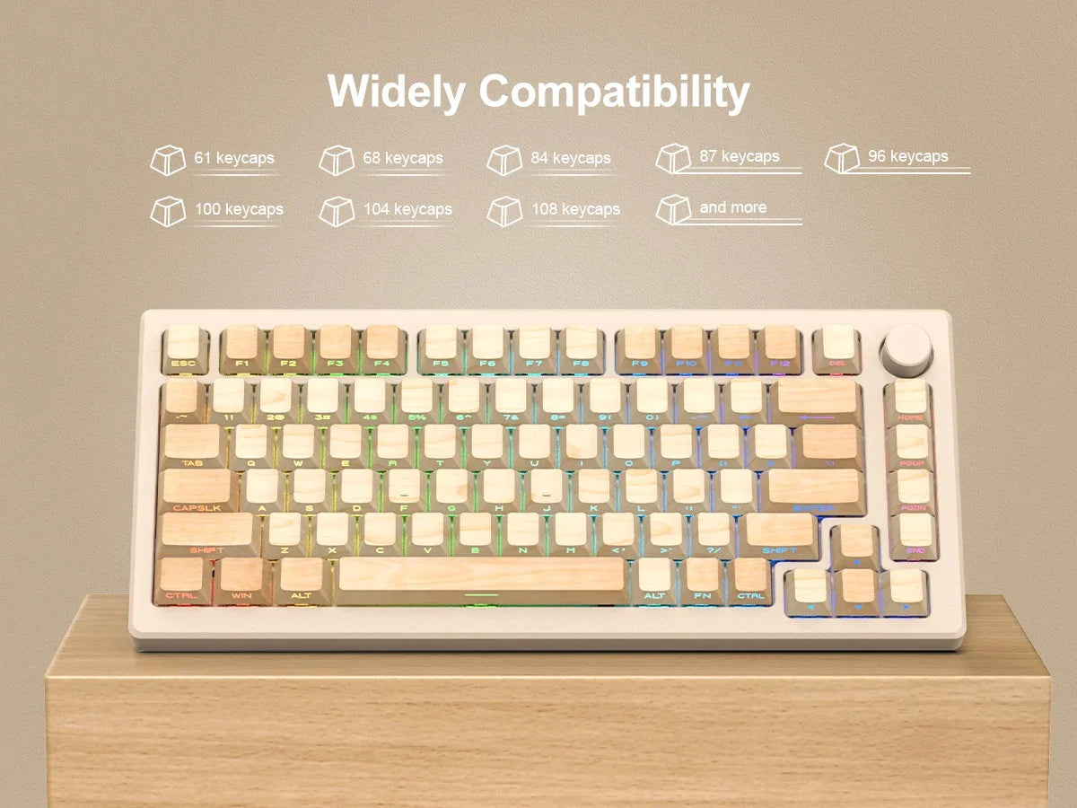 Wooden PBT Keycaps