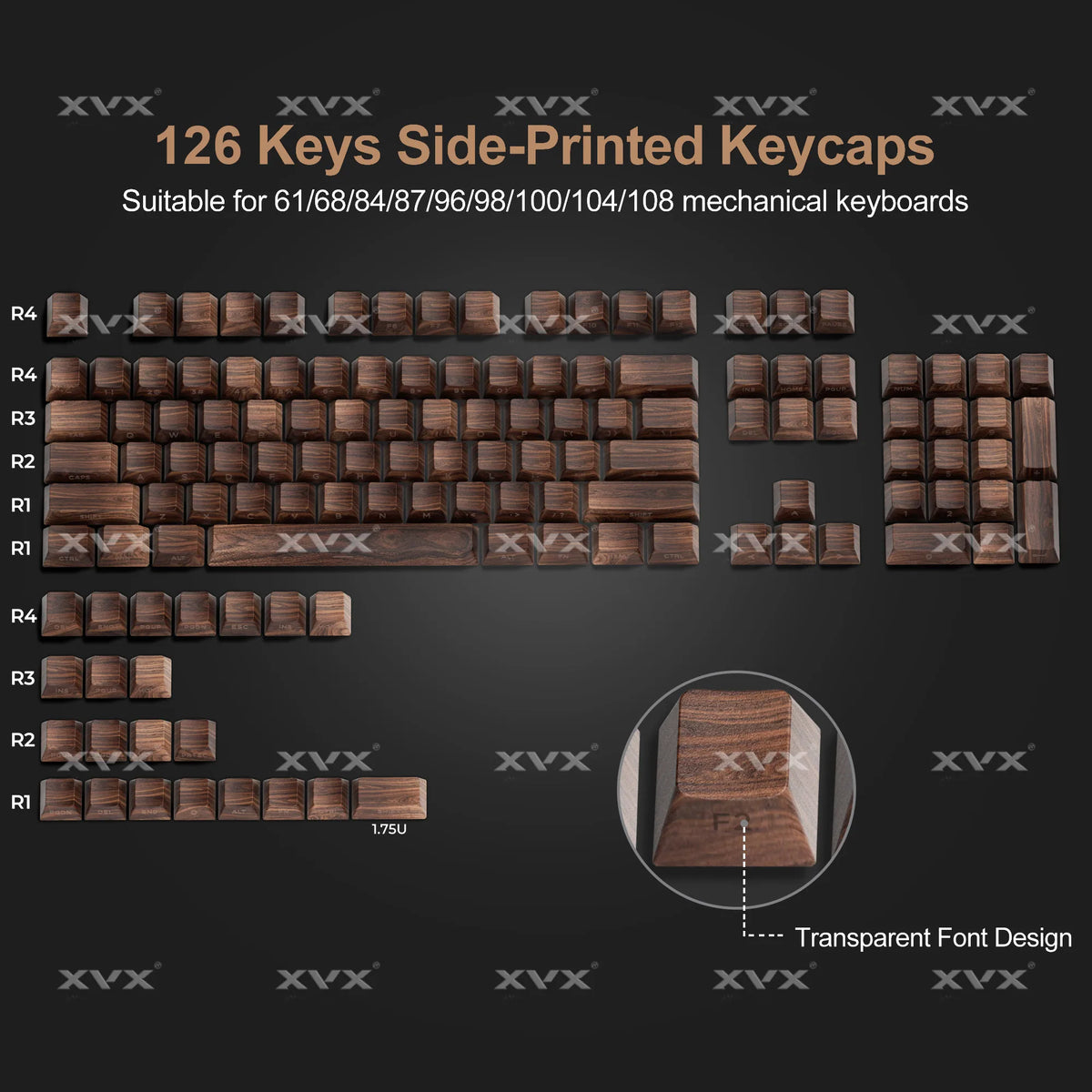 Wooden PBT Keycaps