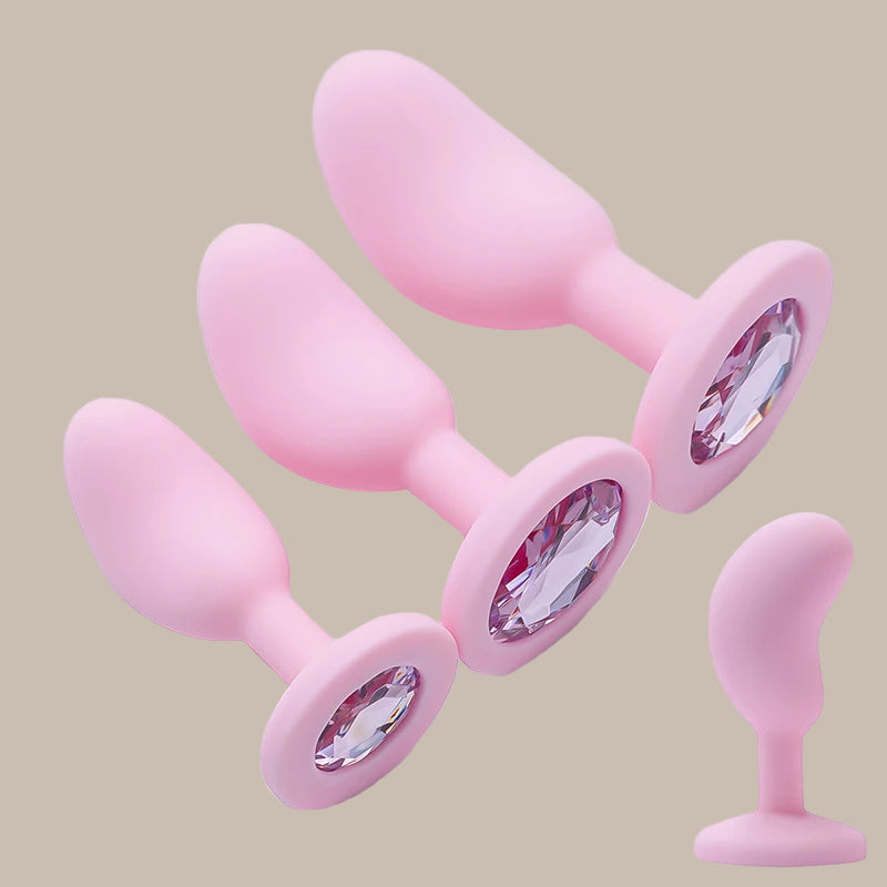 Silicone Anal Plug Anal Dildos Small Pea Shaped Butt Plug Crystal Base Sex Stopper Adult Toys Anal Toys Sex Toys For Woman