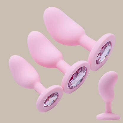 Silicone Anal Plug Anal Dildos Small Pea Shaped Butt Plug Crystal Base Sex Stopper Adult Toys Anal Toys Sex Toys For Woman