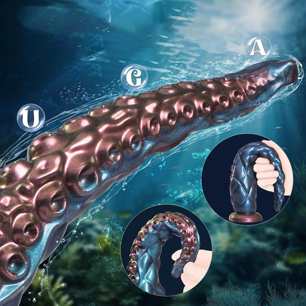 Flexible Tentacle Fantasy Silicone Dildo — 2 Colours