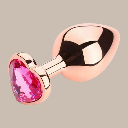 Premium Rose Gold Pink Heart Crystal