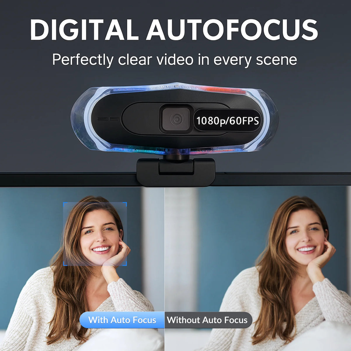 4k LED Light Autofocus Webcam