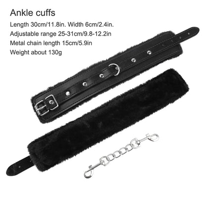 Plush-Lined Leather Wrist & Ankle Cuffs