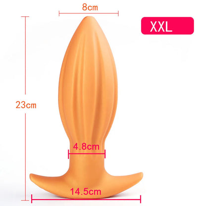 Huge Silicone Anal Plug — Progressive 5 Sizes S to XL
