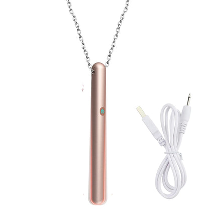 Portable Metal Love Bullet Vibrator Necklace with Chain Nipple G-spot Stimulator Anal Plug Waterproof Sex Toys for Adult Women