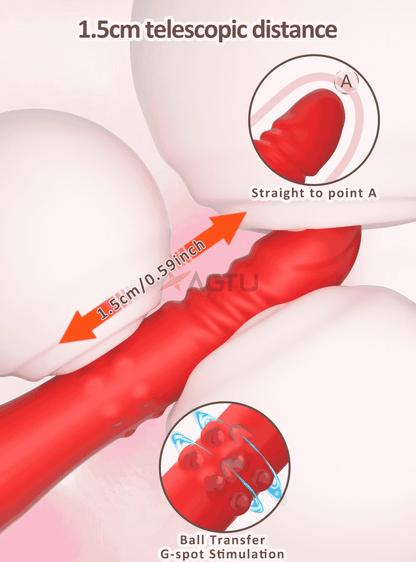 Thrusting Dildo Vibrator with Bracket Stand