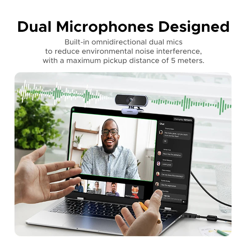 Full HD Webcam with Clear Audio Mic