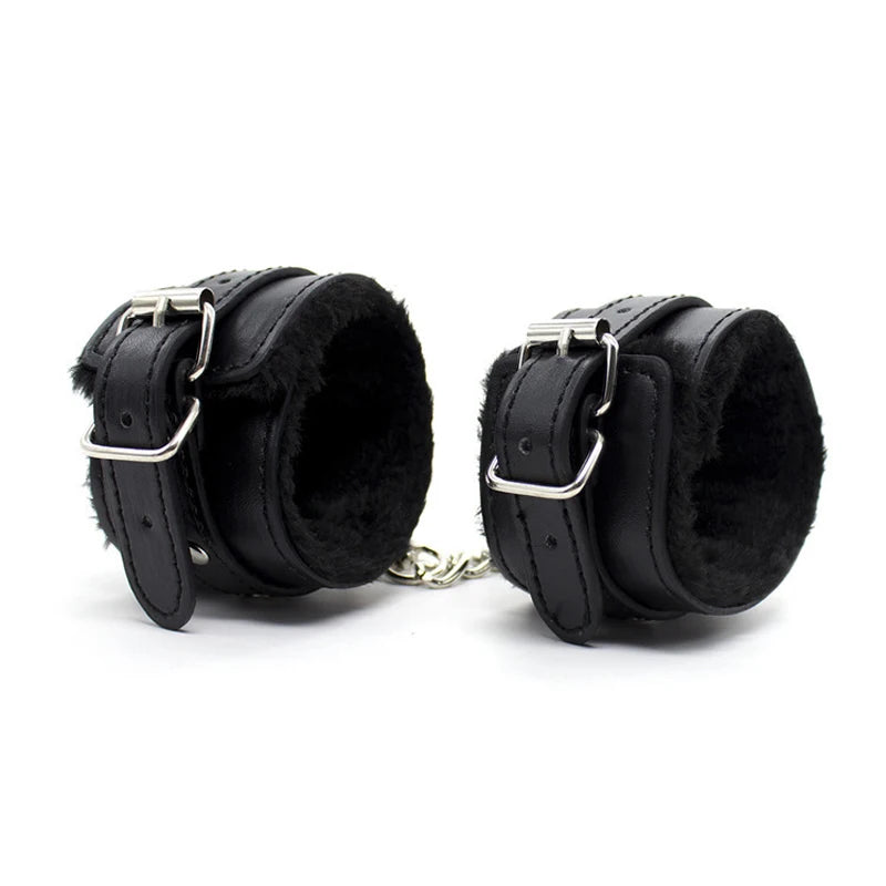 Plush-Lined Leather Wrist & Ankle Cuffs
