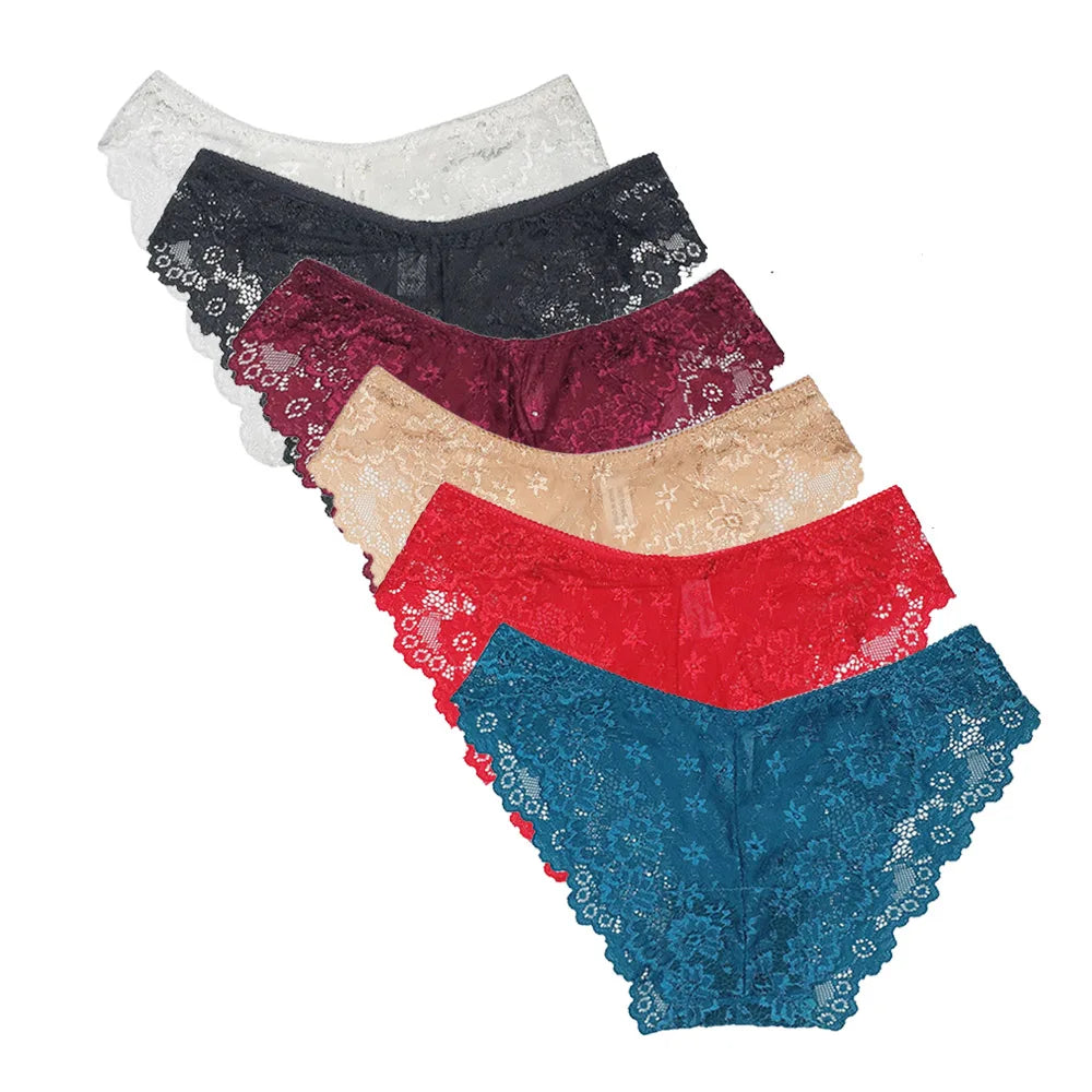 Sexy Low-Rise Lace Panties 5 PCS/SET Women Floral Underwear M-XL Girls Underpants Ladies Lingerie 89428