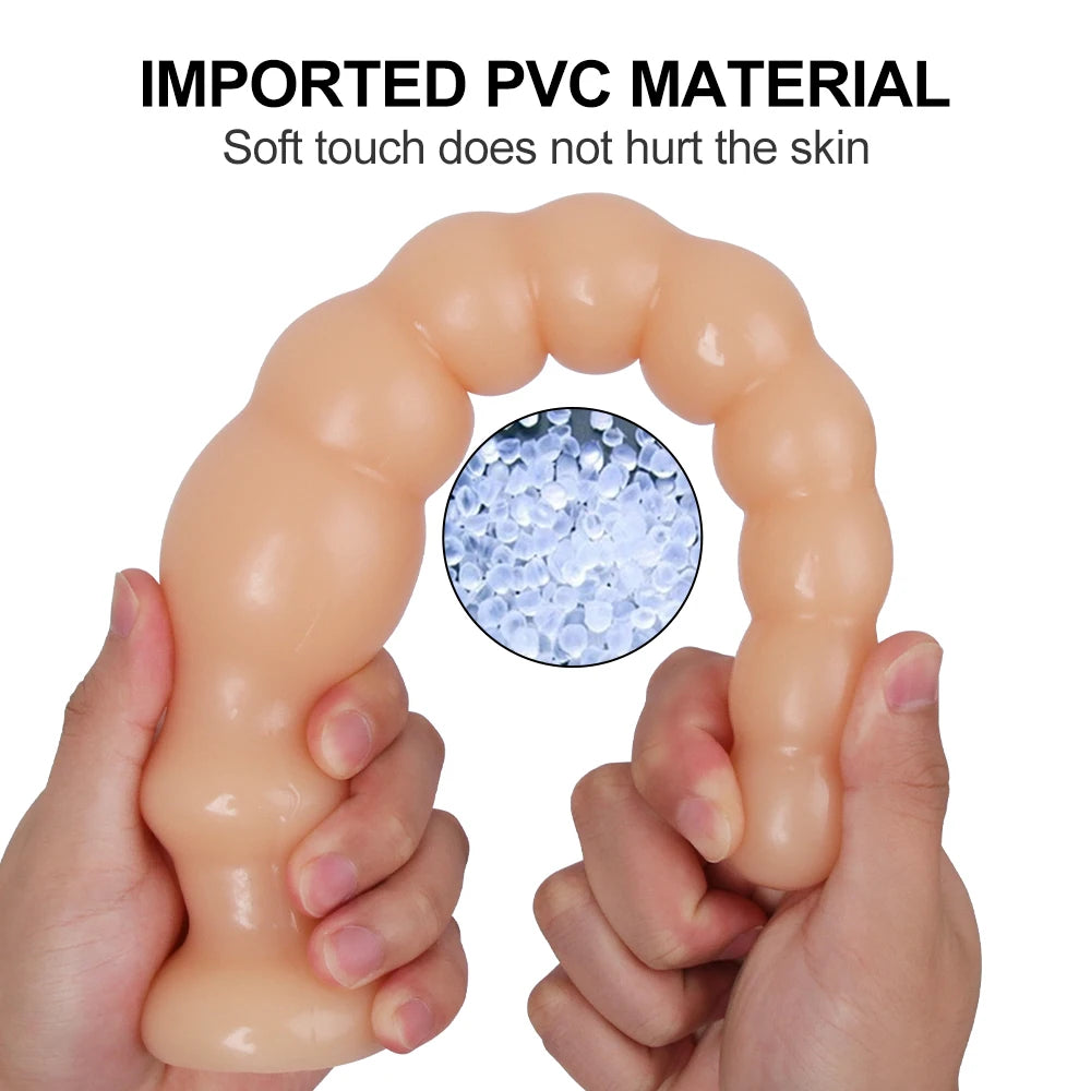 Long Graduated Anal Beads — Flexible PVC Four Styles
