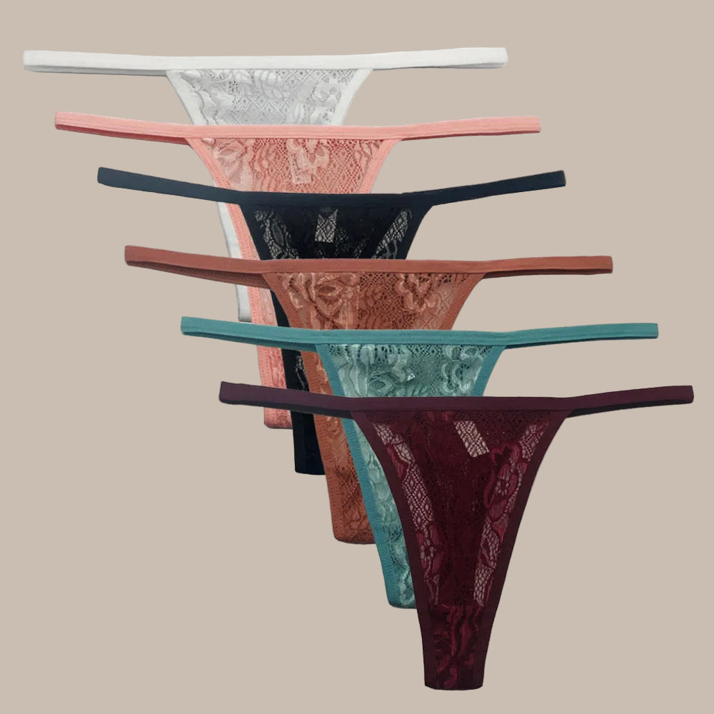 5 Pcs/lot Low Waist Lace Panties Sexy Underwear M-XL Transparent Underpants Lace Comfortable Thongs Ladies Lingerie