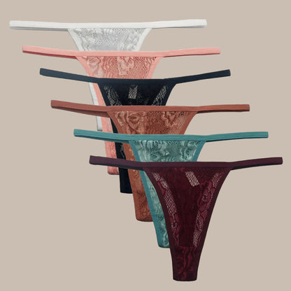 5 Pcs/lot Low Waist Lace Panties Sexy Underwear M-XL Transparent Underpants Lace Comfortable Thongs Ladies Lingerie