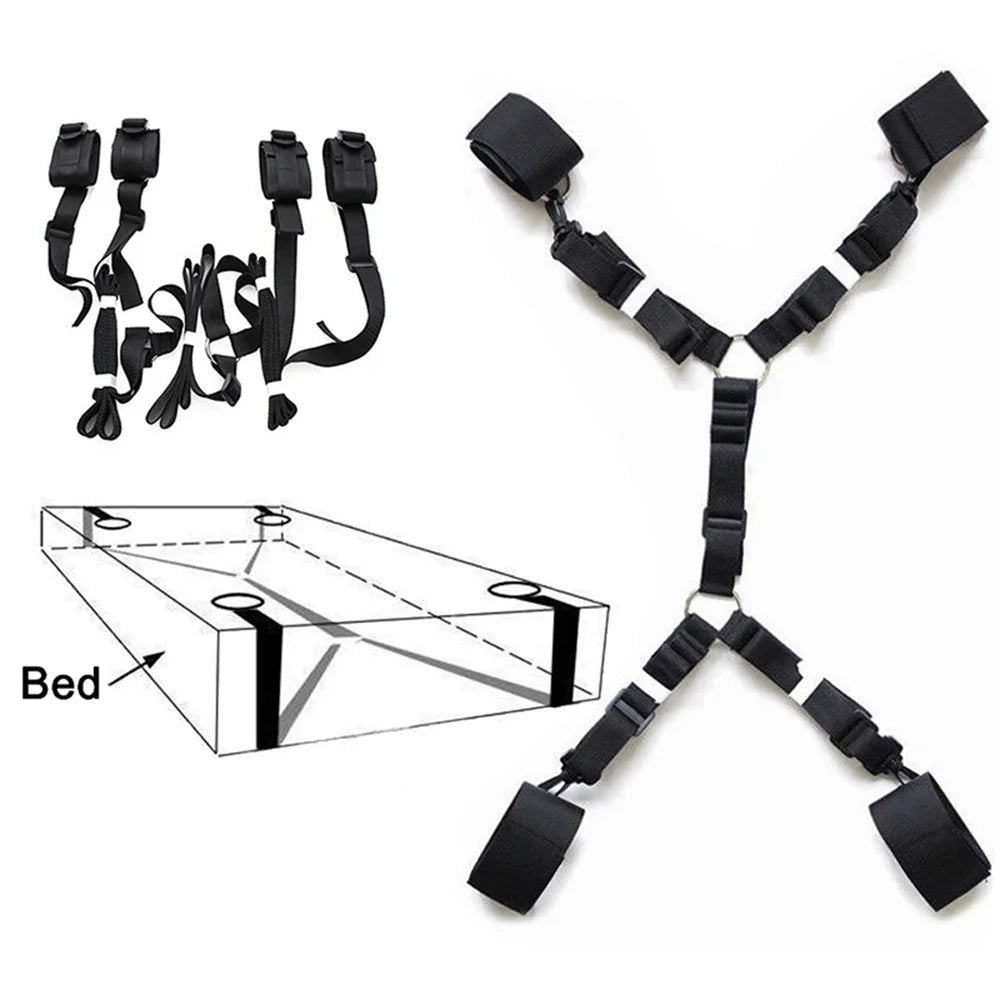 Bed Restraint Strap System with Wrist & Ankle Cuffs
