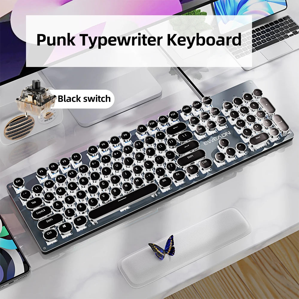 LED Backlit Typewriter Style keyboard