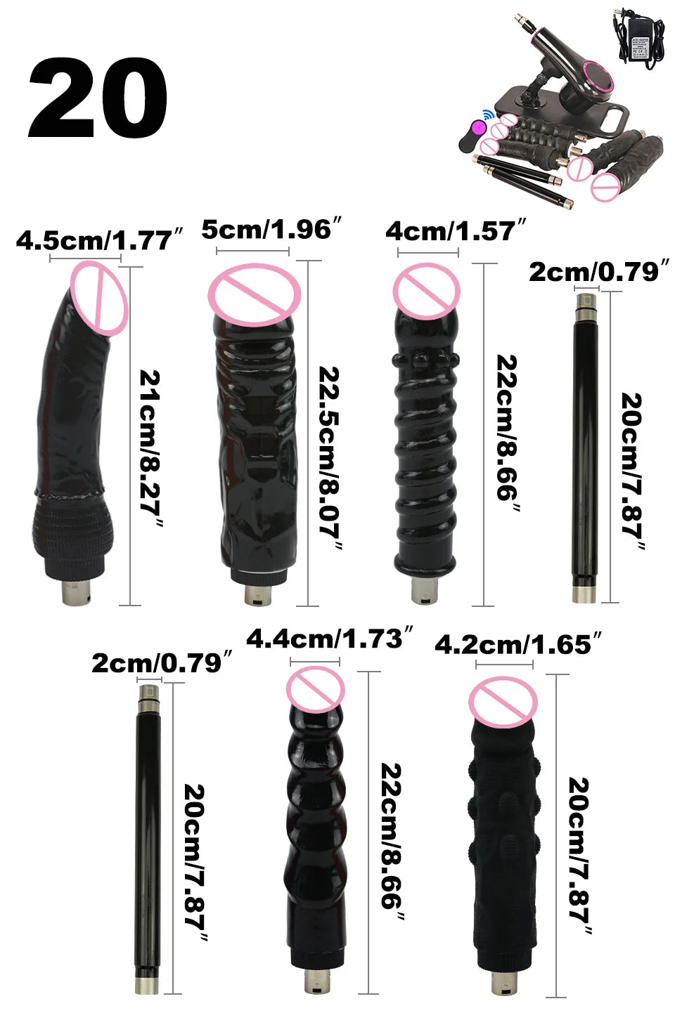 Wireless Remote Control Sex Machine Set