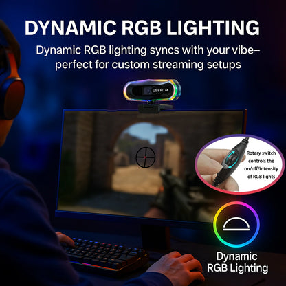 4k LED Light Autofocus Webcam