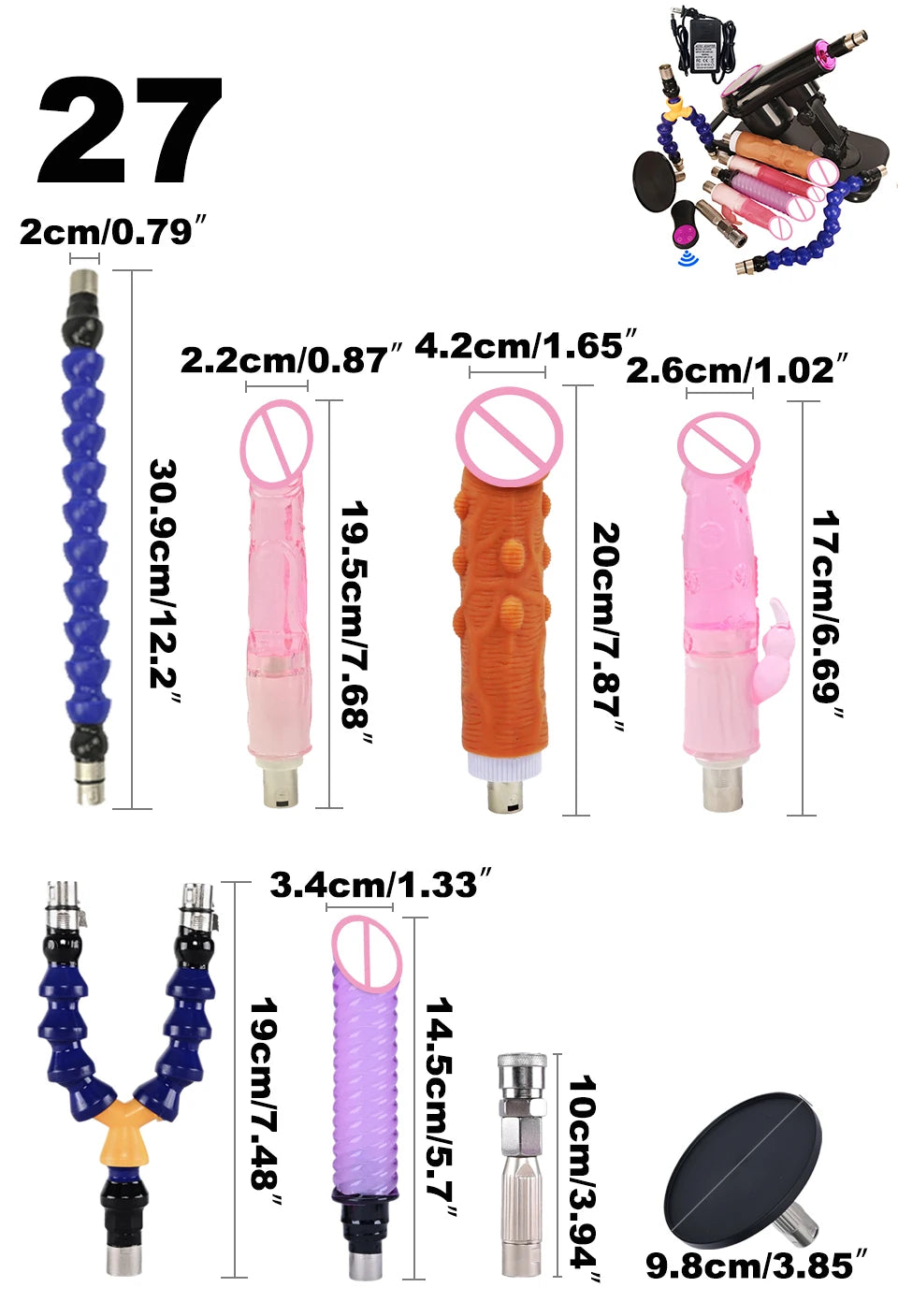 Wireless Remote Control Sex Machine Set