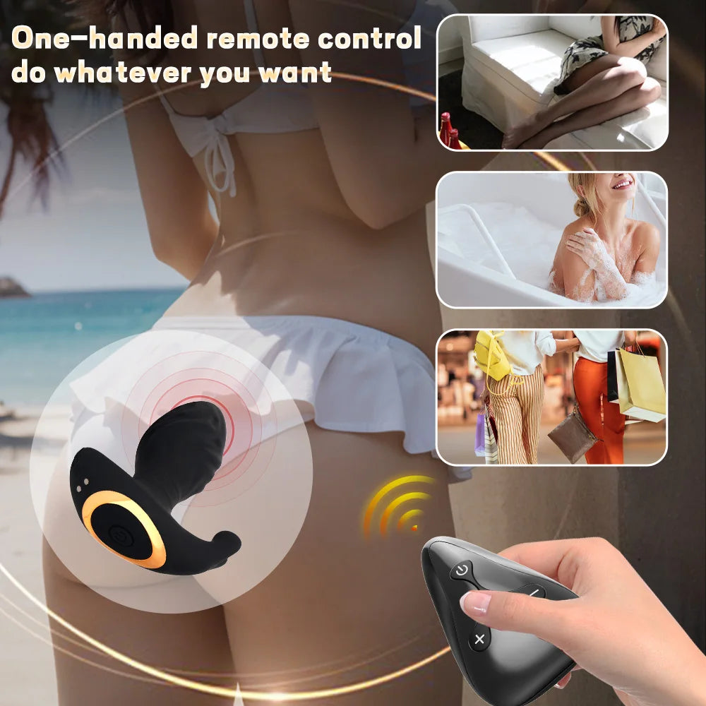 Telescopic Prostate Vibrator — Thrusting Wireless Remote