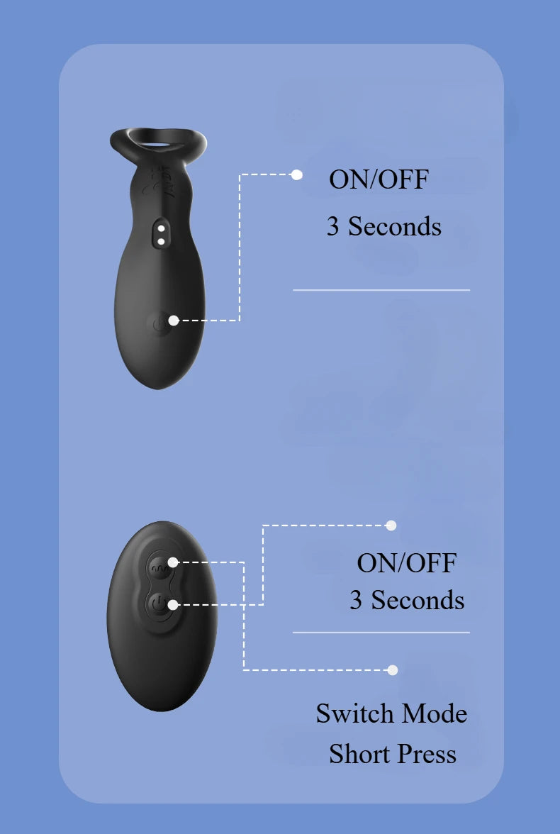 Thrusting Anal Beads Vibrator for Male Prostate Massager Penetrate Anal Sex Toy Butt Plug Masturbator for Gay Men Penis Ring