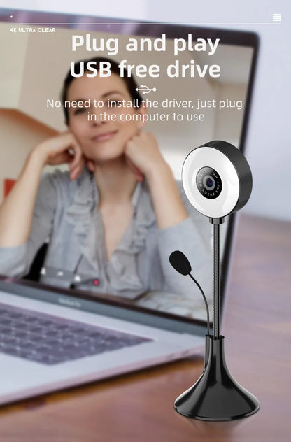 3-in-1 4K Webcam with Mic