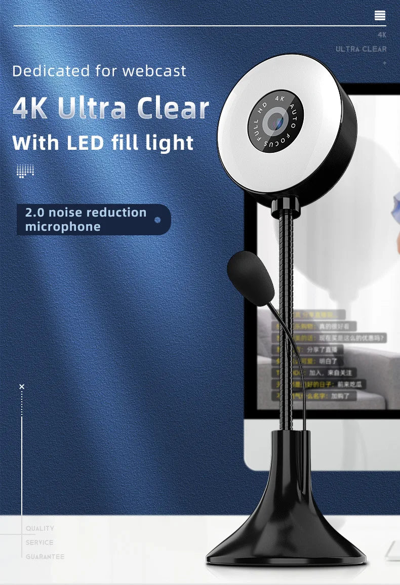3-in-1 4K Webcam with Mic