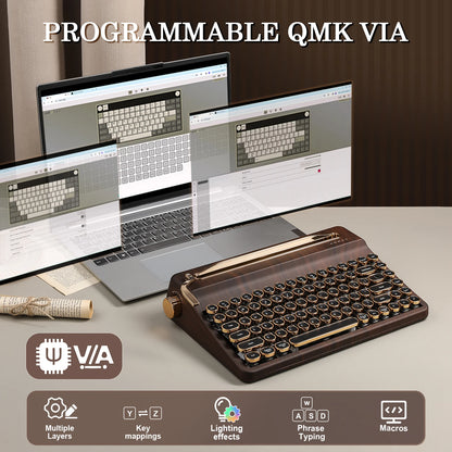 Creme Beige Premium Keyboard Golden