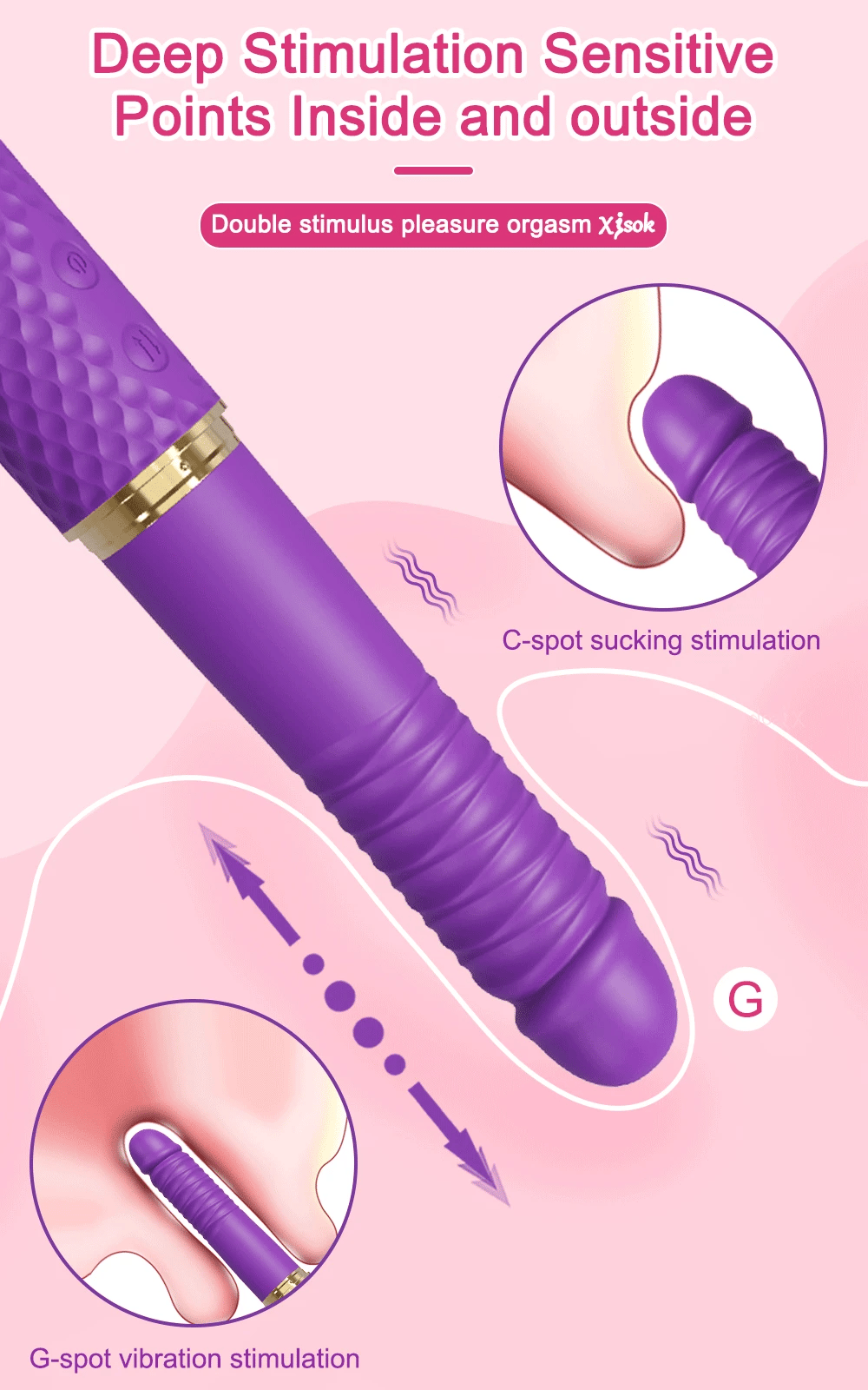 Thrusting Dildo Vibrator with Bracket Stand