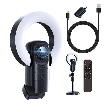 AI Autofocus 4K Webcam With Light